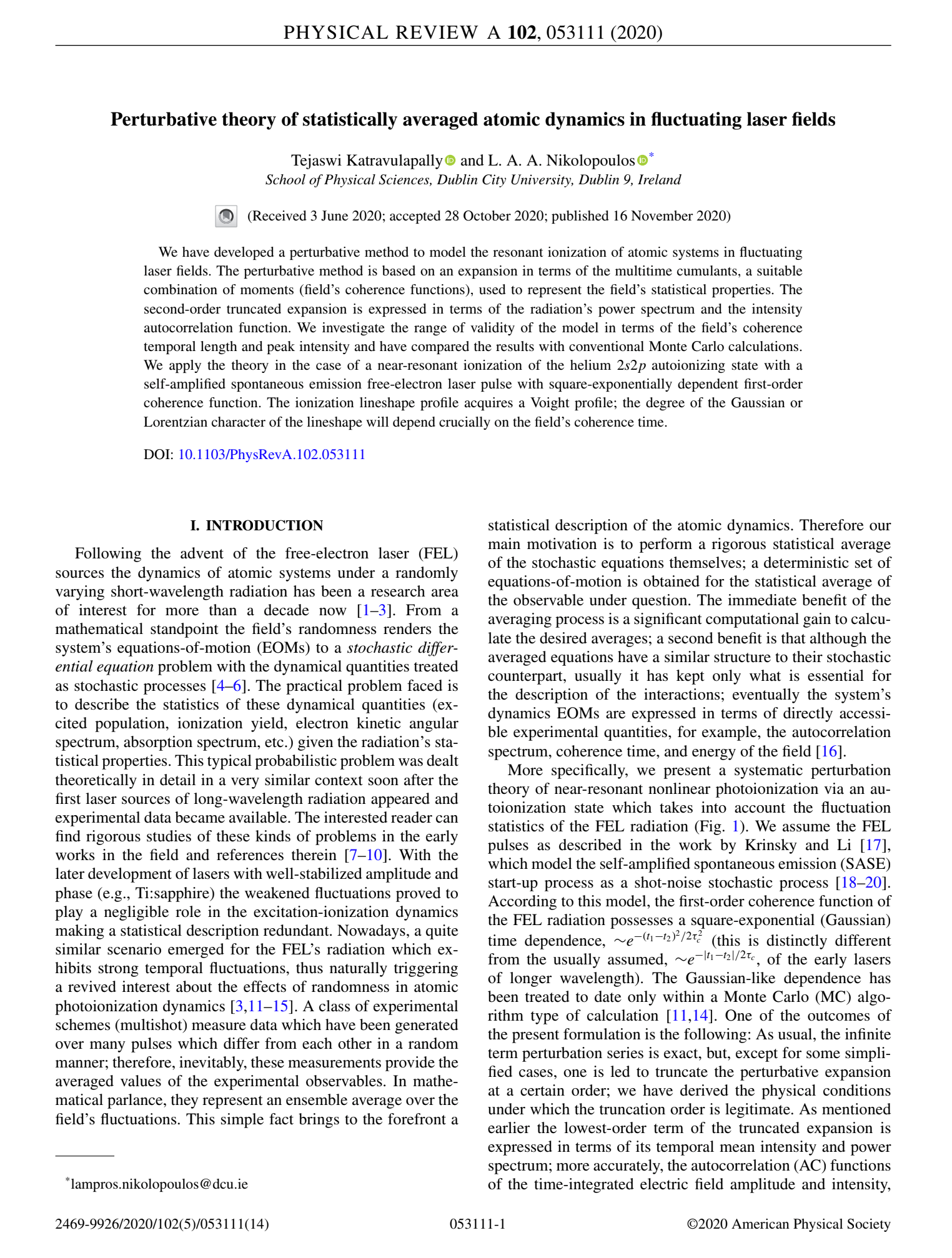 Paper cover (PhysRevA)